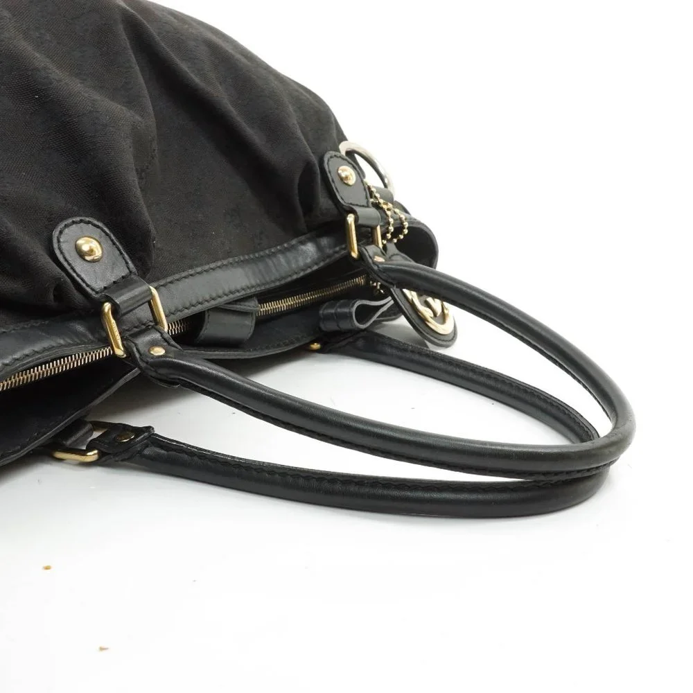 Auth Gucci Gg Tote Bag Black Canvas #16019G13 - Picture 5 of 13